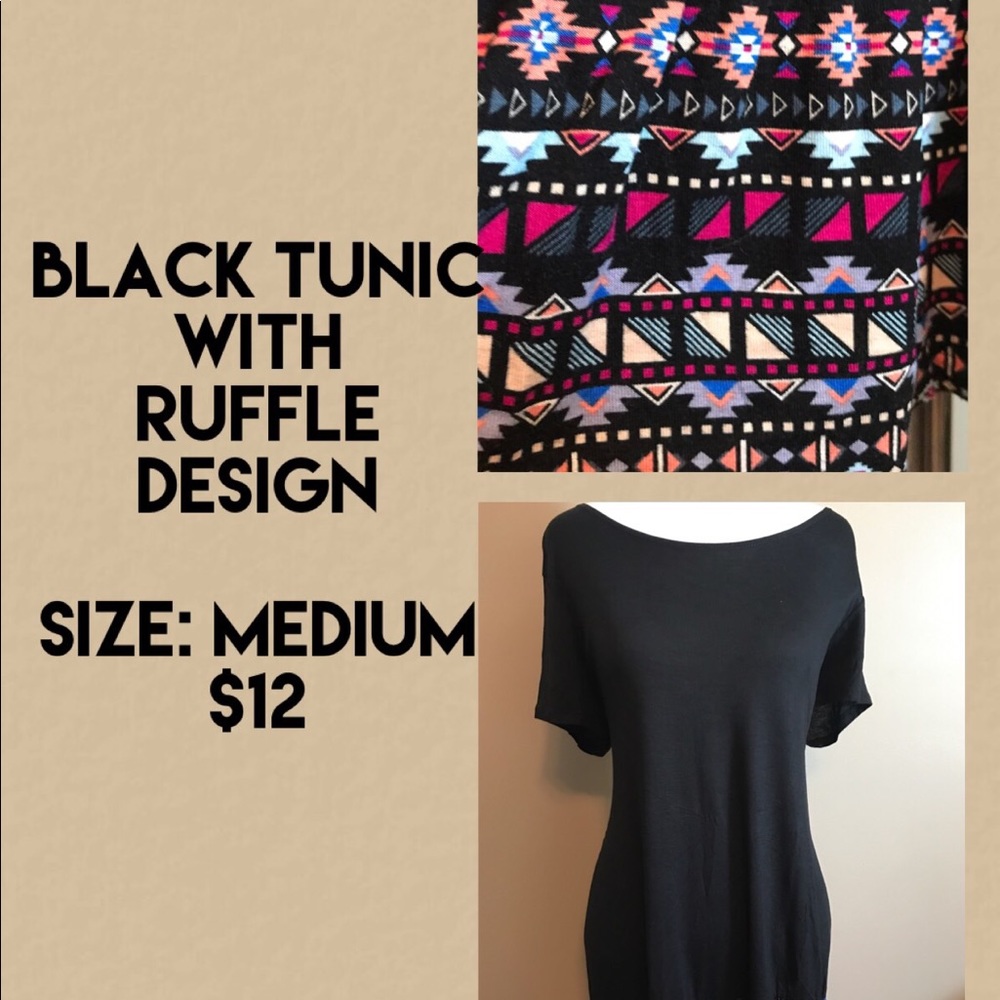 Black tunic with design NWT